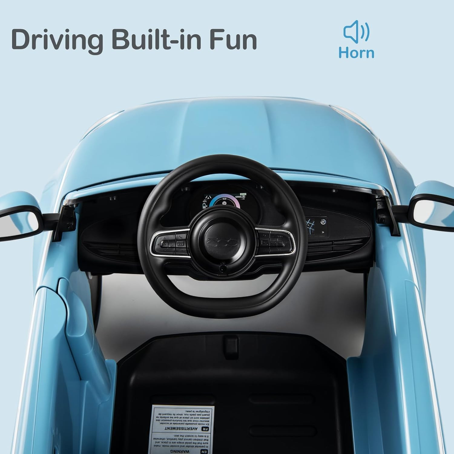 Licensed Fiat 500 Ride on Push Car by , 3 in 1 Baby Stroller Sliding Walking Car