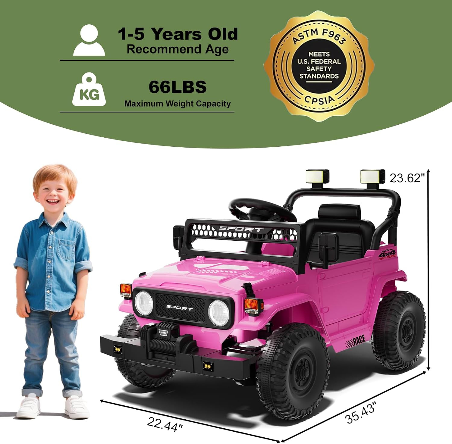 12V 7Ah Ride on Car with Remote Control for Girls,3 Speeds,Outdoor Electric Car