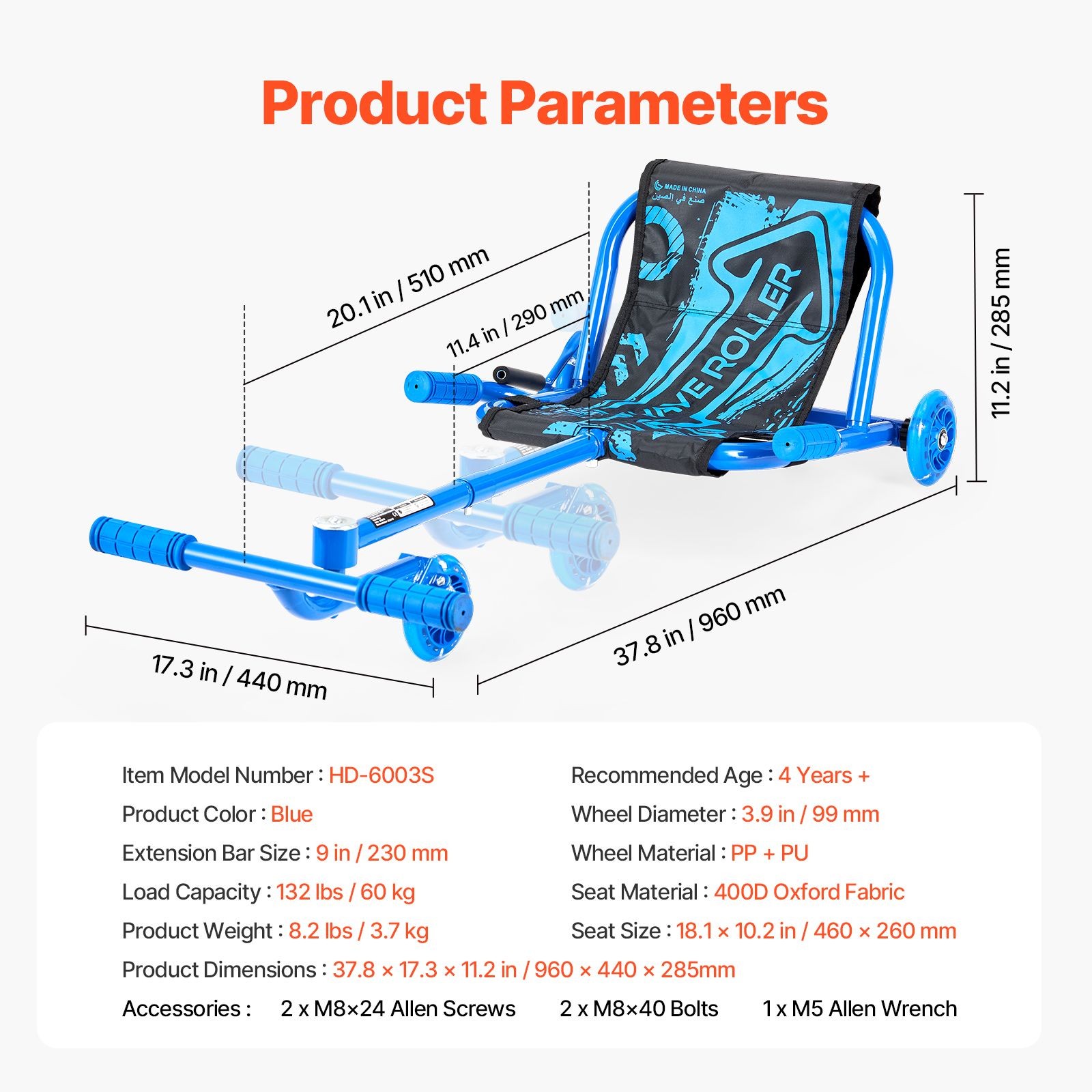 Swing Side – to – Side Ride on Scooter, 132 lbs Capacity, Drifting Toy for Ages