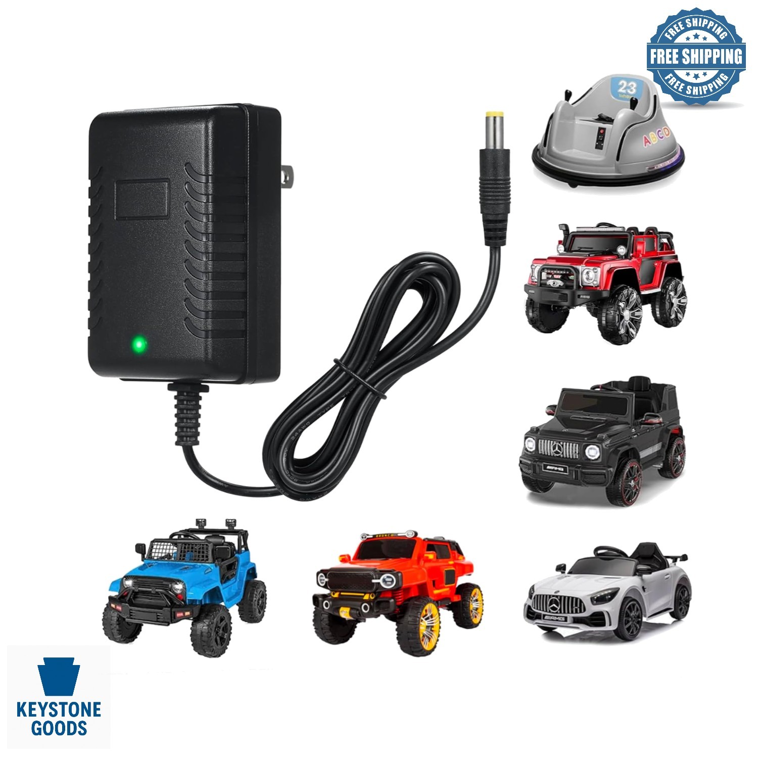12V Kids Ride-On Car Battery Charger – Fast Charging & Safety Certified