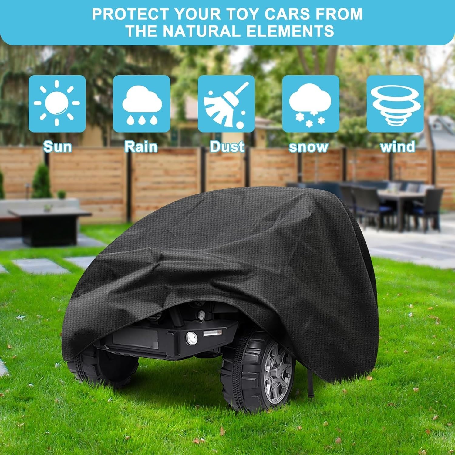 Kids Ride-On Toy Car Cover, Outdoor Wrapper Resistant Protection for Electric…