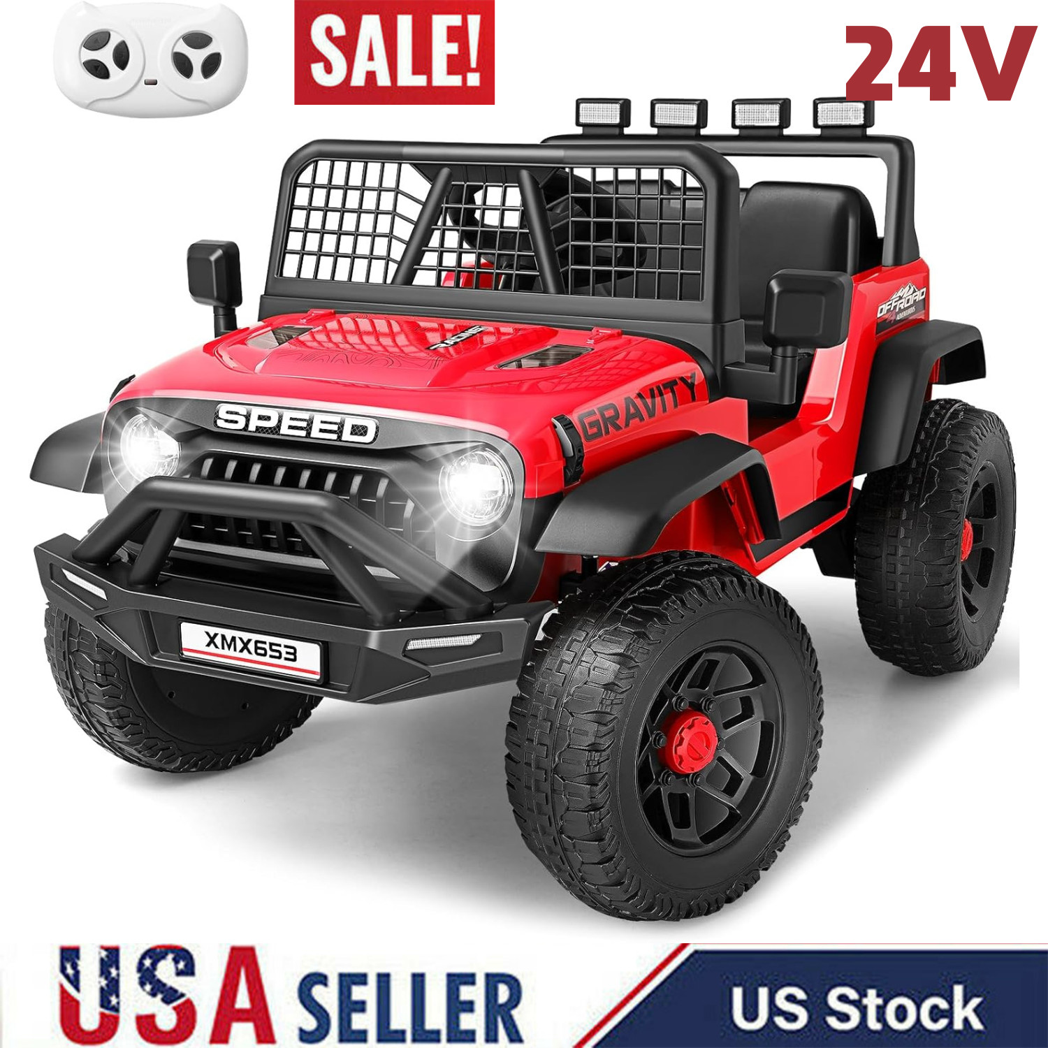24V Kids Gift Ride on Car Powerful Electric Toy Car for Girls Boys Holiday Gift-