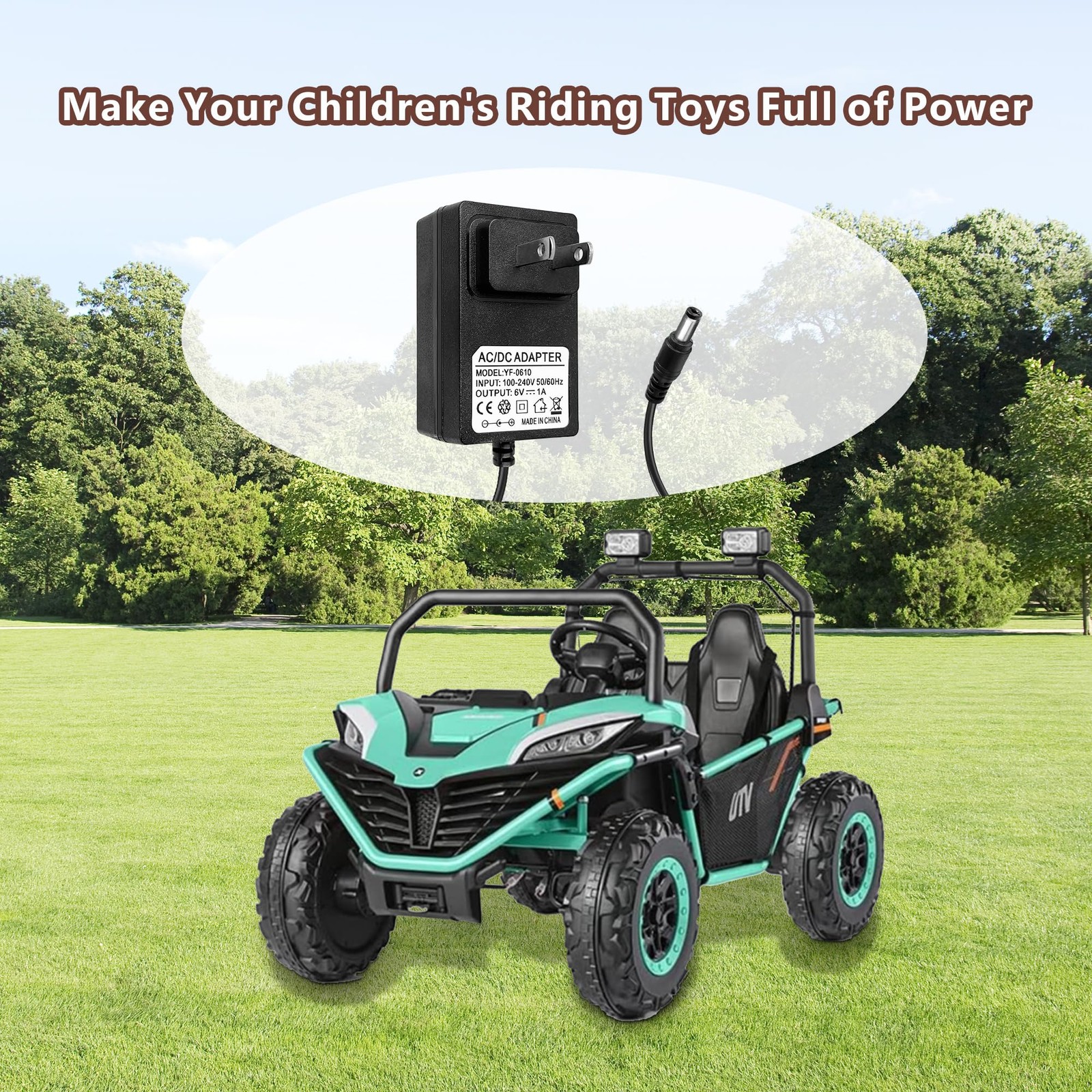 6V Battery Charger for Kids Ride On Cars Bumper Cars – Universal 6V Charger f…