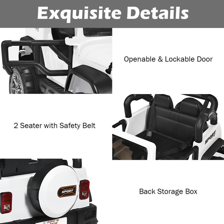 12V 2-Seater Ride on Car Truck with Remote Control and Storage Room