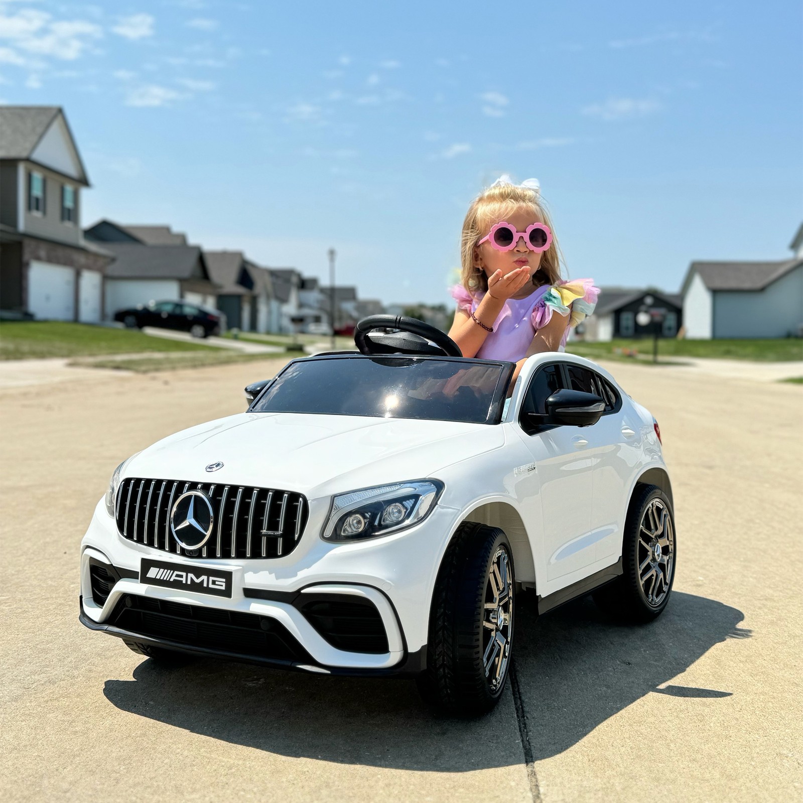 Licensed Mercedez-Benz 12V Kids Ride-On Car with Remote Control, Music, Light