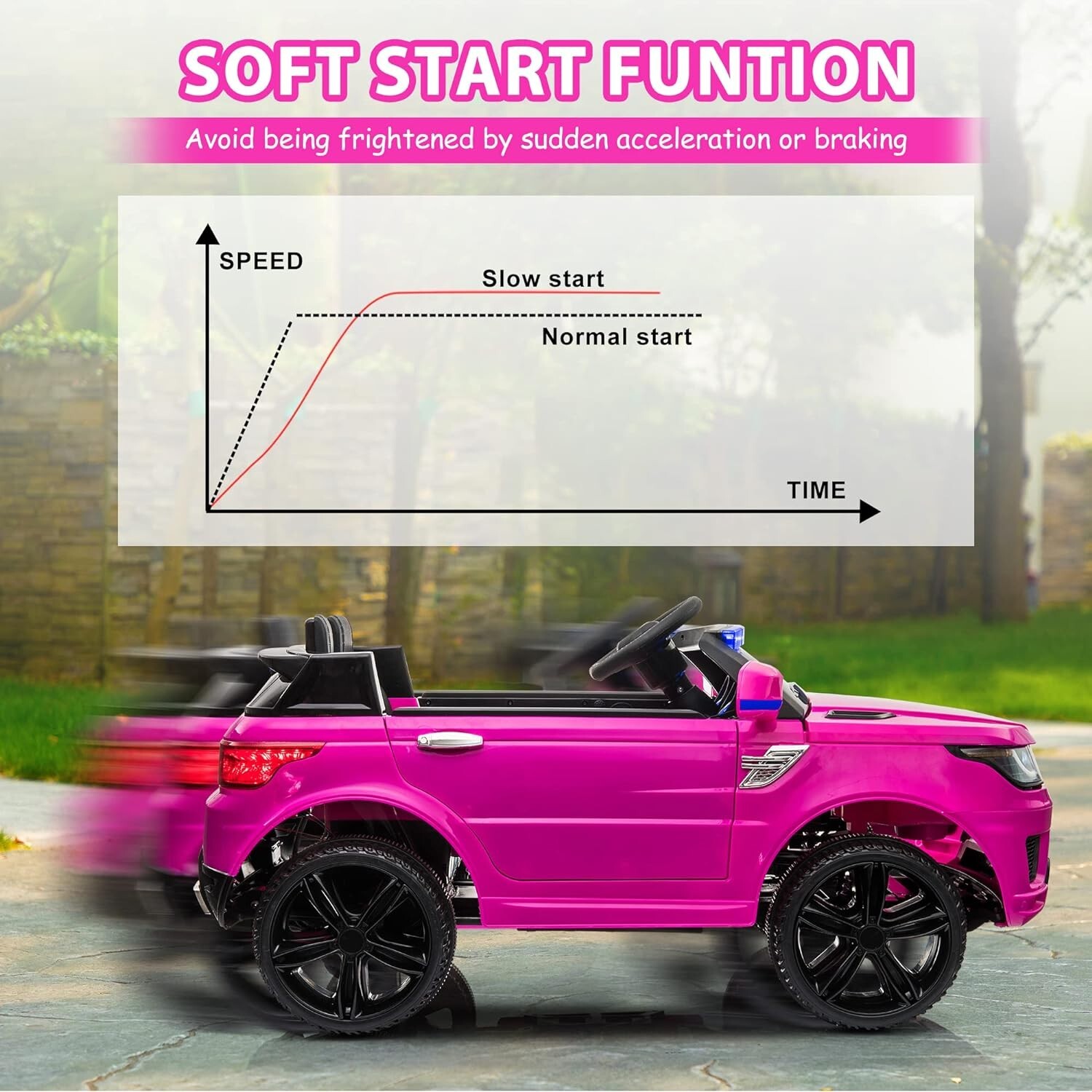 TOBBI 12V Electric Police Vehicle Battery Powered SUV Cars with Remote Control