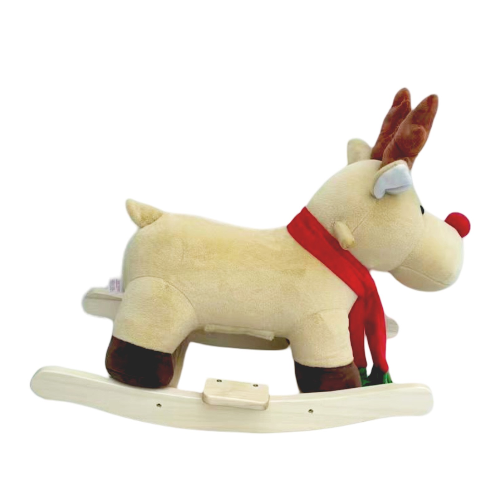 Kids Plush Moose Rocking Ride-On Toy Music Safety Belt 1-3 Years CPC Certified