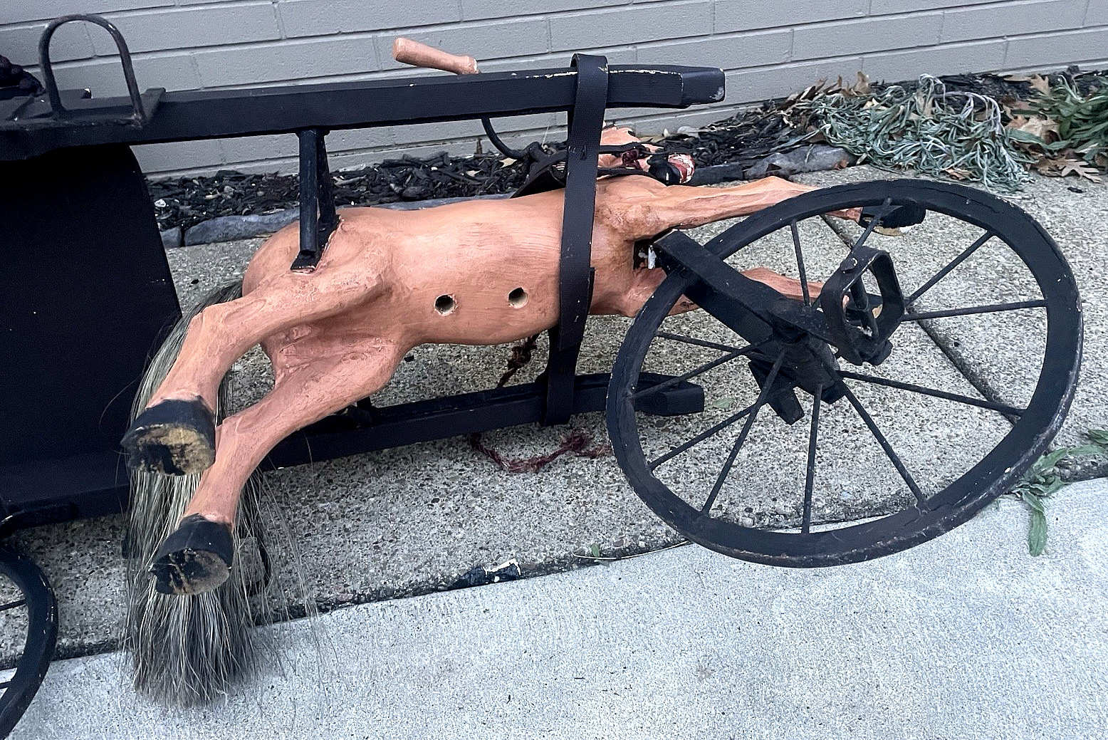 Very Rare 19th Century Ride on Peddle Horse Drawn Carriage