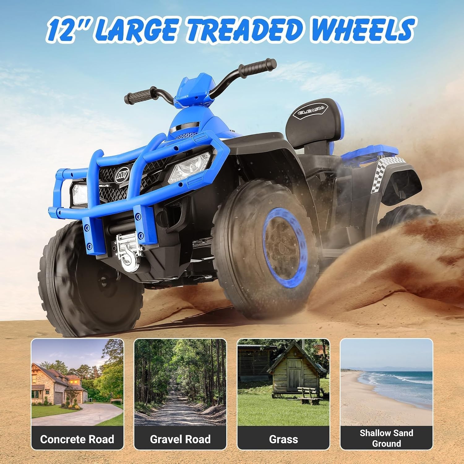 24V Kids Ride on ATV 4 4WD Off-Road 4 Wheeler Ride on Car