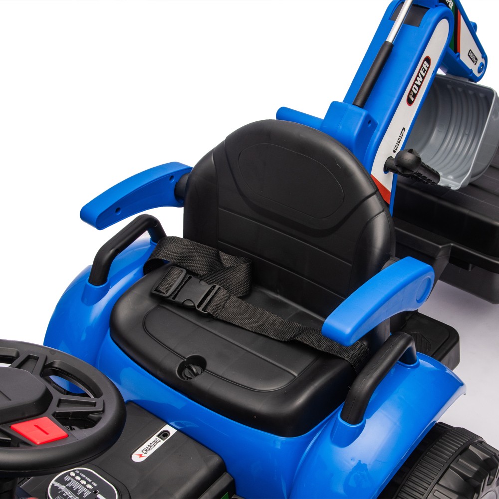 24V Kids Ride-On Electric Tractor Toy with 4-in-1 Construction Attachments