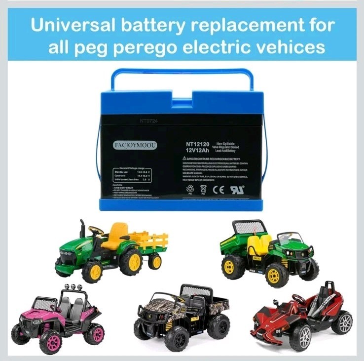 12 Volt Battery For Peg Perego John Deere Gator Polaris Gaucho Rock-In-Chase
