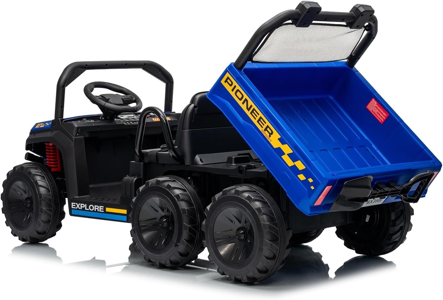 24V 4WD All-Terrain Kids Electric Ride-on Dump Truck 2-Seater with Remote Contro