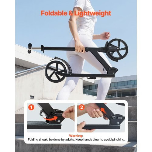 Kick Scooter for Kids Ages 8+, Teens & Adults, 2-Wheel Toddler Scooter with Adj