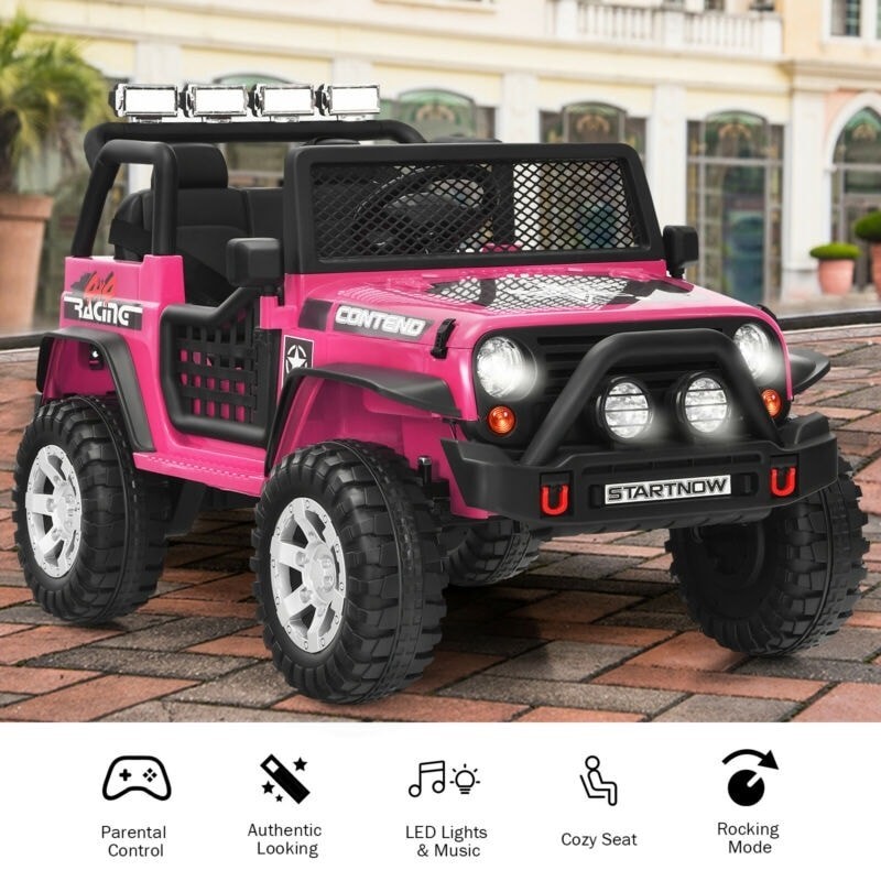 SEHOMY XMX618 Pink Battery Powered Ride-On Car, Vehicles Theme Ages 3-7