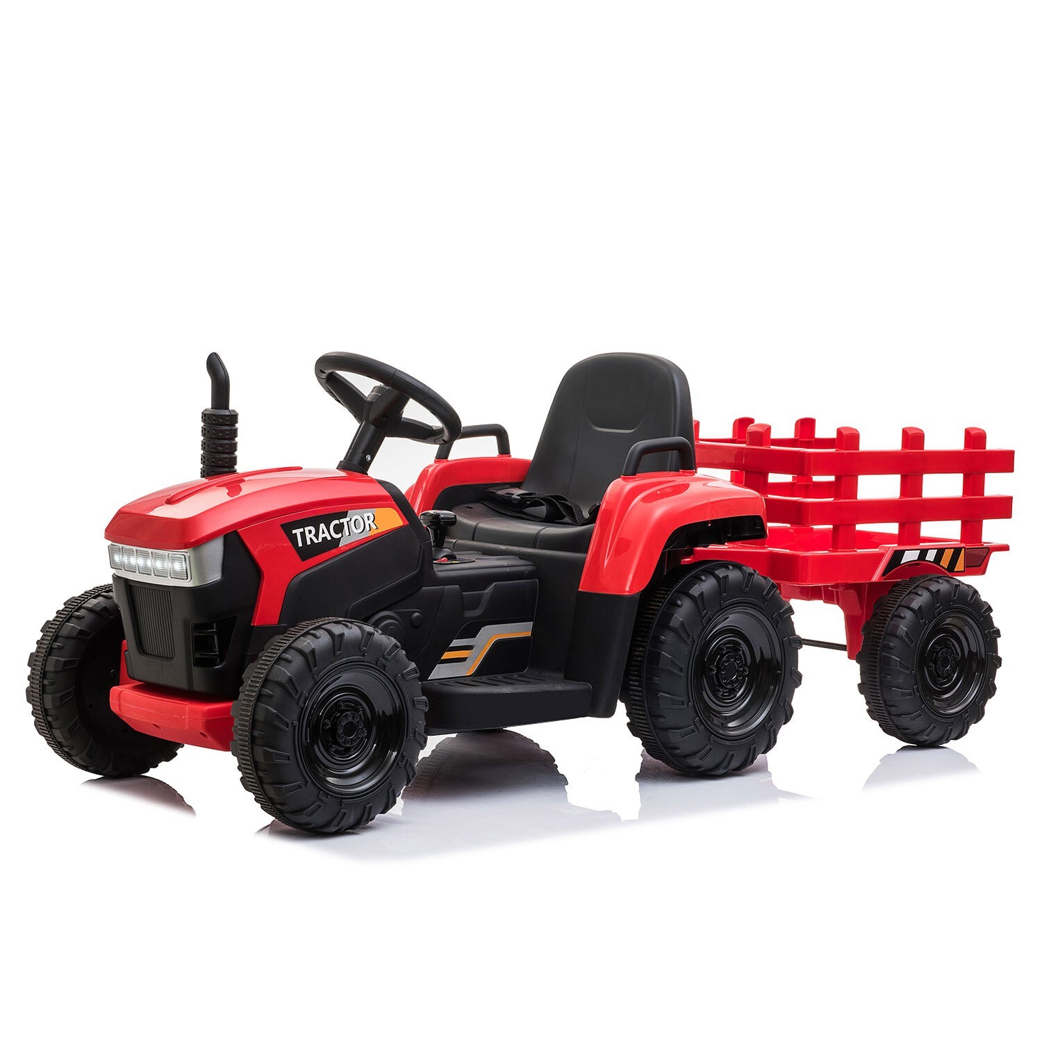 Kids Ride On Tractor with Trailer 12V Battery Powered Toy
