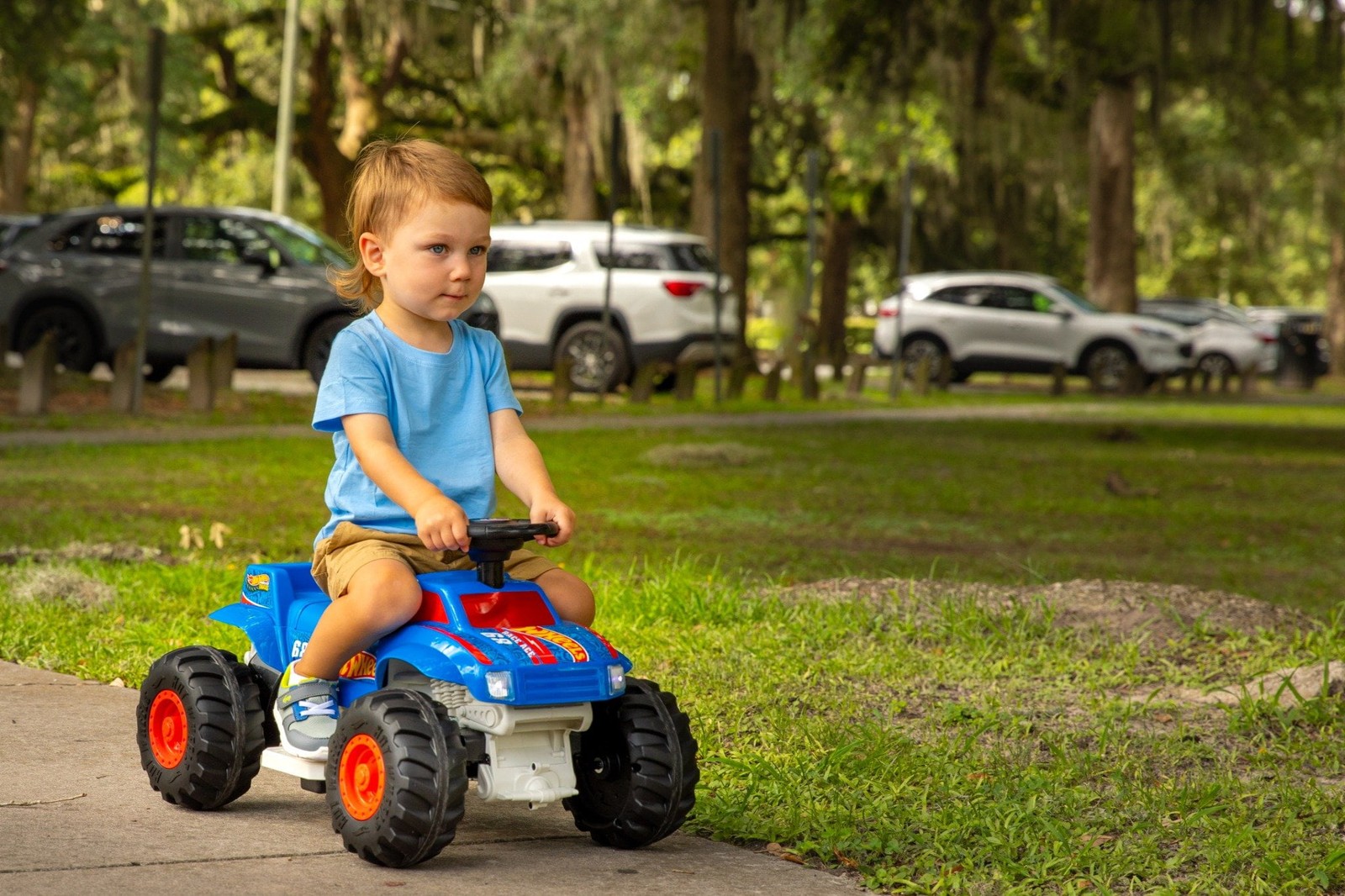 6V Monster Truck Ride-On for Toddlers, Blue/Red, Electric, Ages 1.5-3 Years, Max