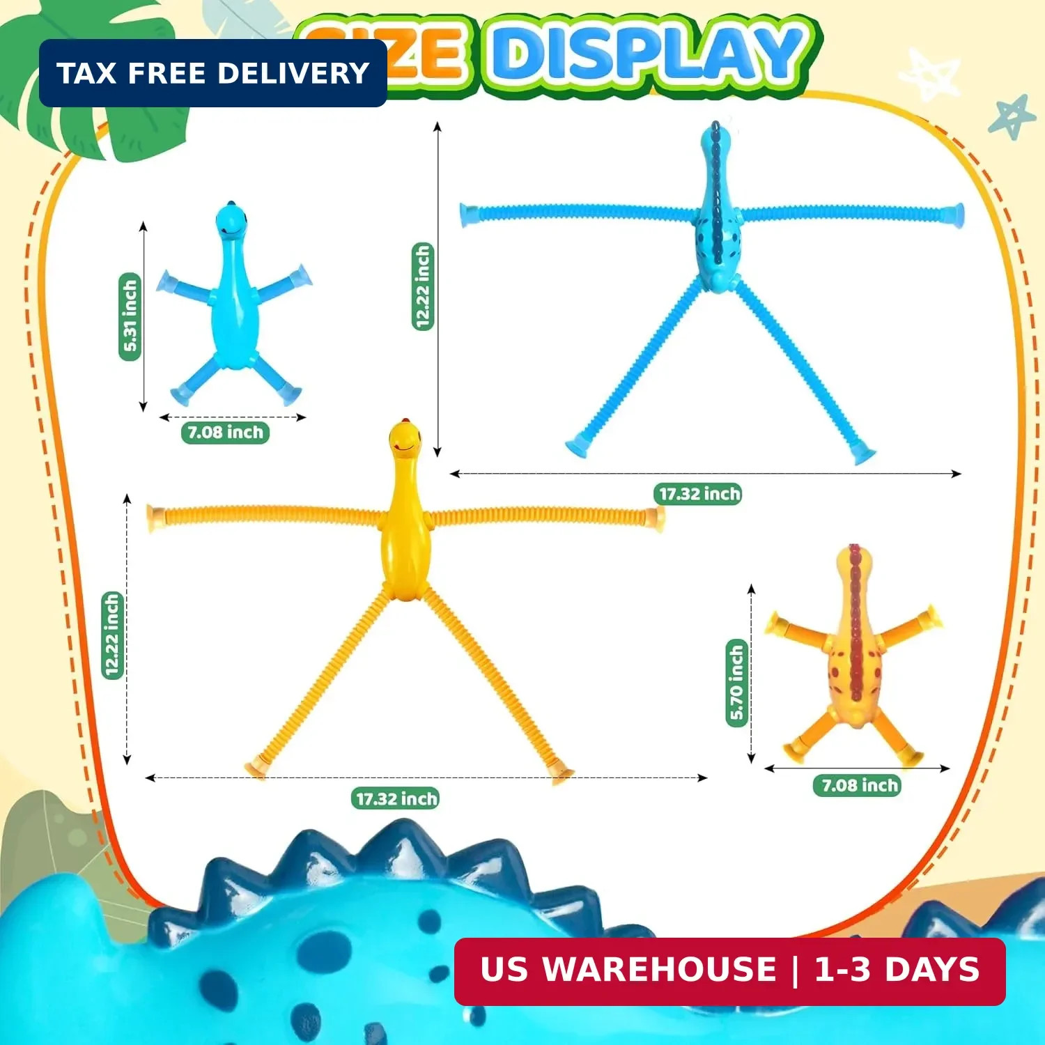 4Pcs Dinosaur Airplane Travel Car Ride Toys for Toddlers Kids Boys Girls Sensory