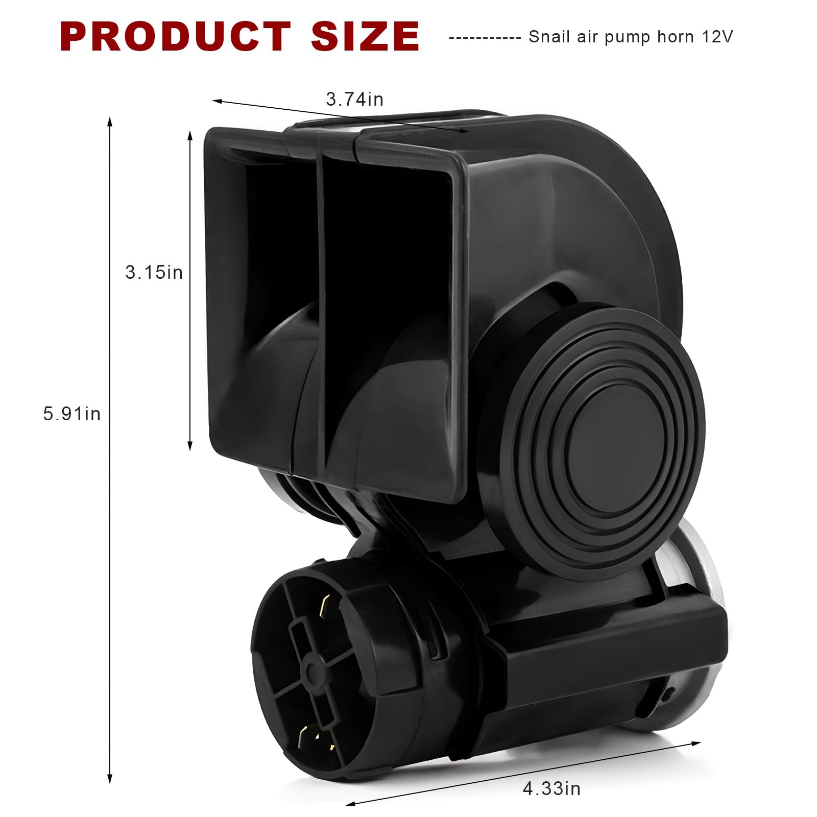 12V 120dB Super Loud Train Snail Horn Kit with Relay Harness Compressor