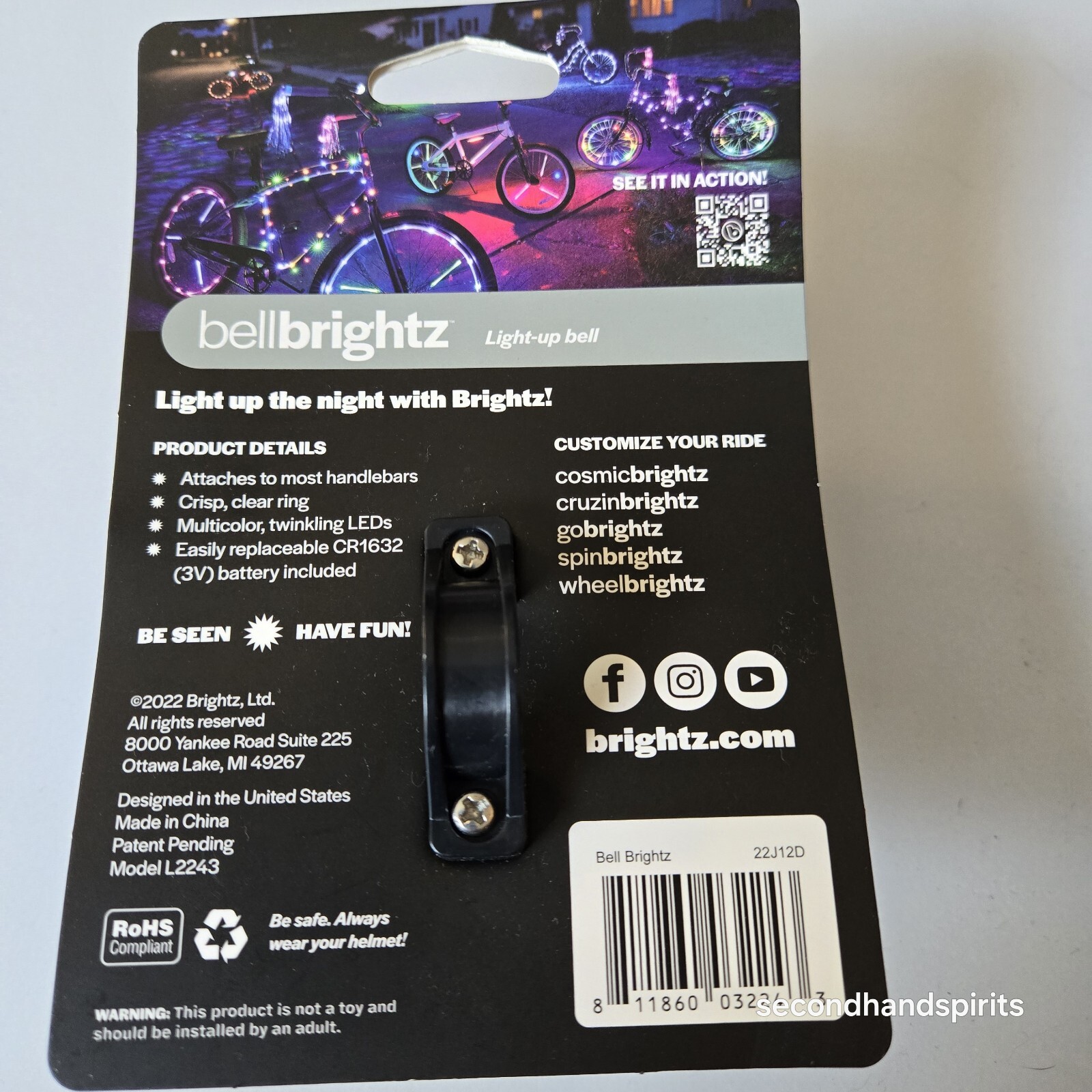 BellBrightz Battery Powered LED Lights For Bikes Color Changing Lights I1444