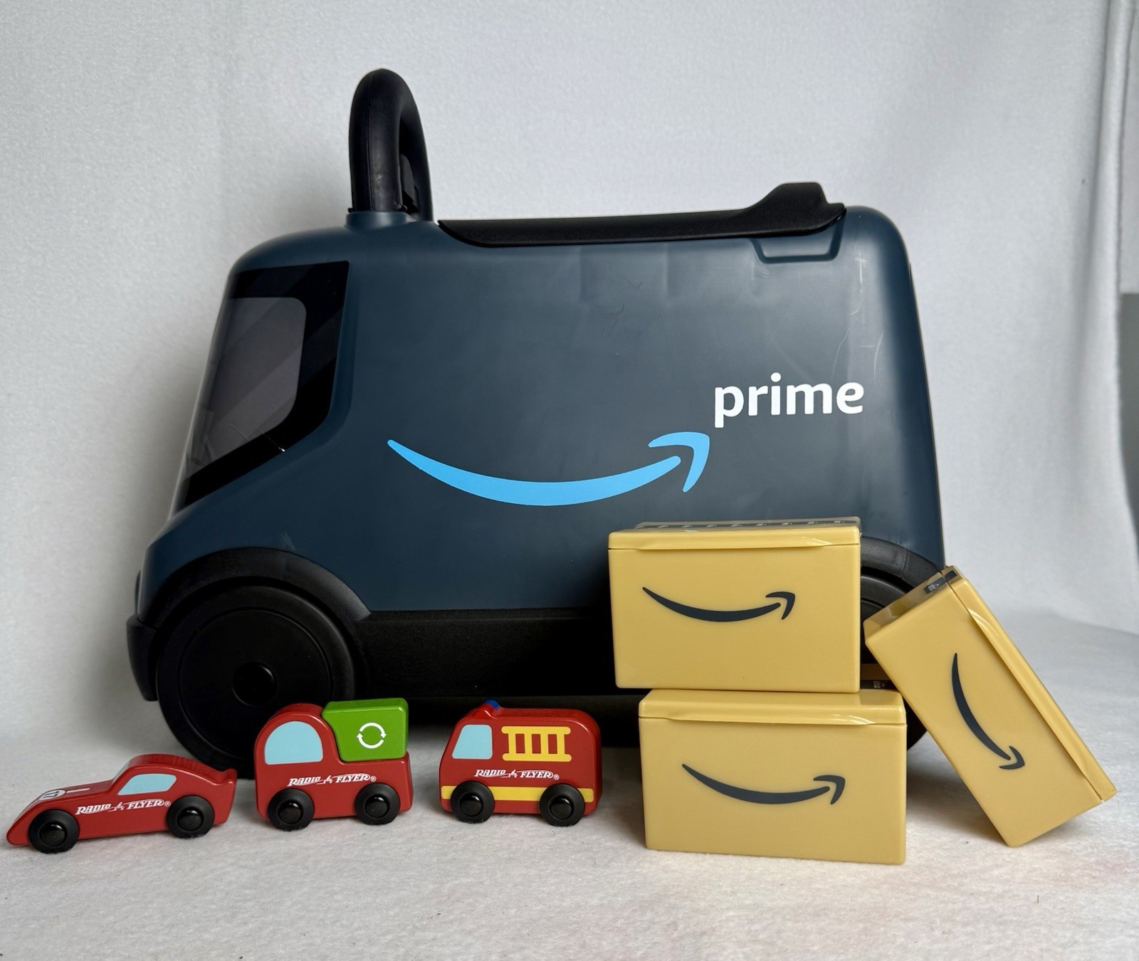Amazon Delivery Van Ride on Toy for Kids, Blue Toddler Ride on Toy for Ages 2+