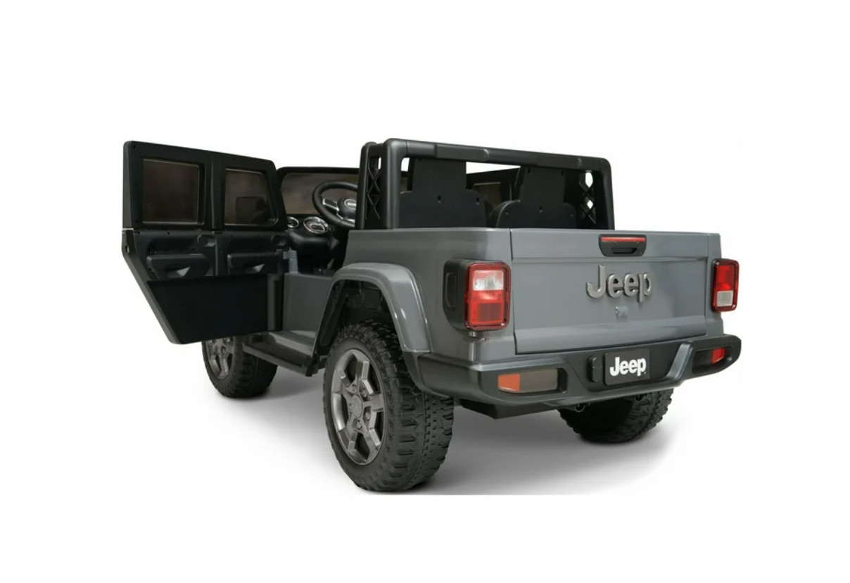 12V Jeep Gladiator Rubicon Battery Powered Ride-on, 2-Seater, Gray, Child Ages 3
