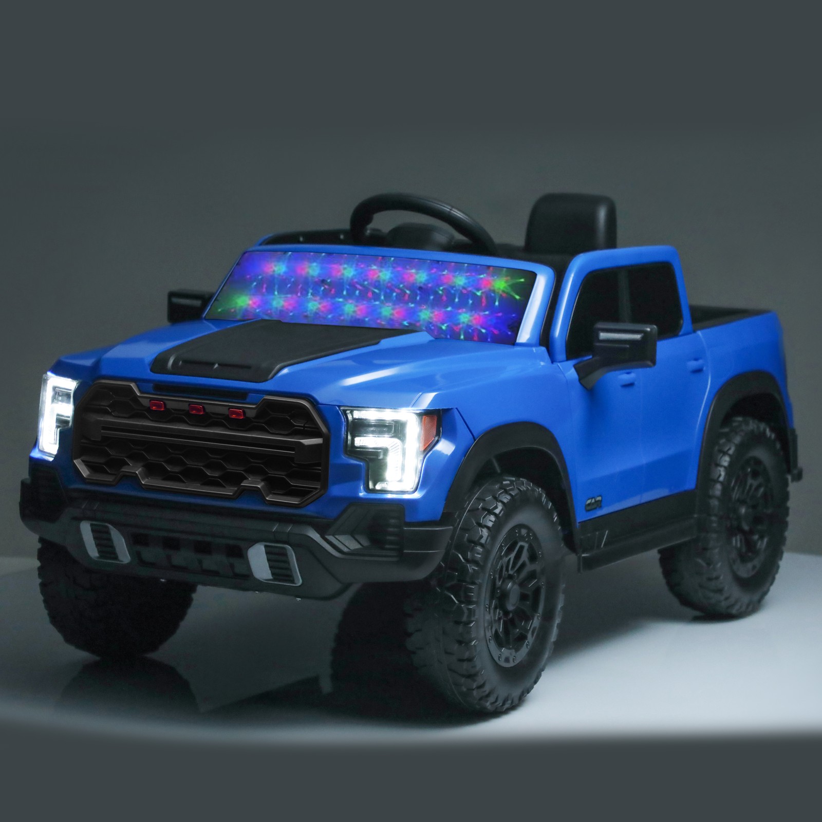 12V Kids Ride-On Car Remote Control, 4-Wheel Shock Absorption 3-6 Years Blue