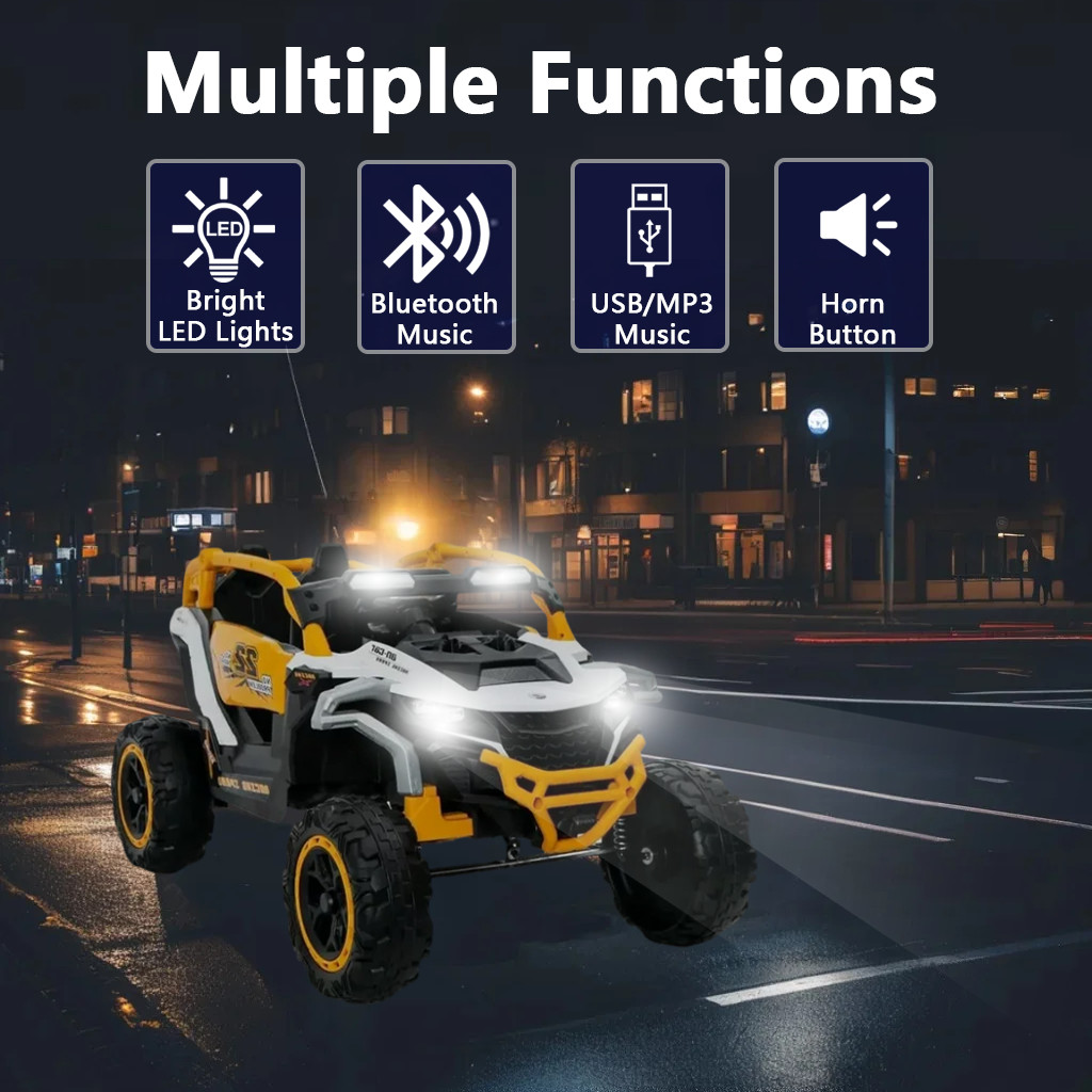 12V Kids Ride On Car UTV Truck 2-Seater Battery Power Wheels with Remote Control
