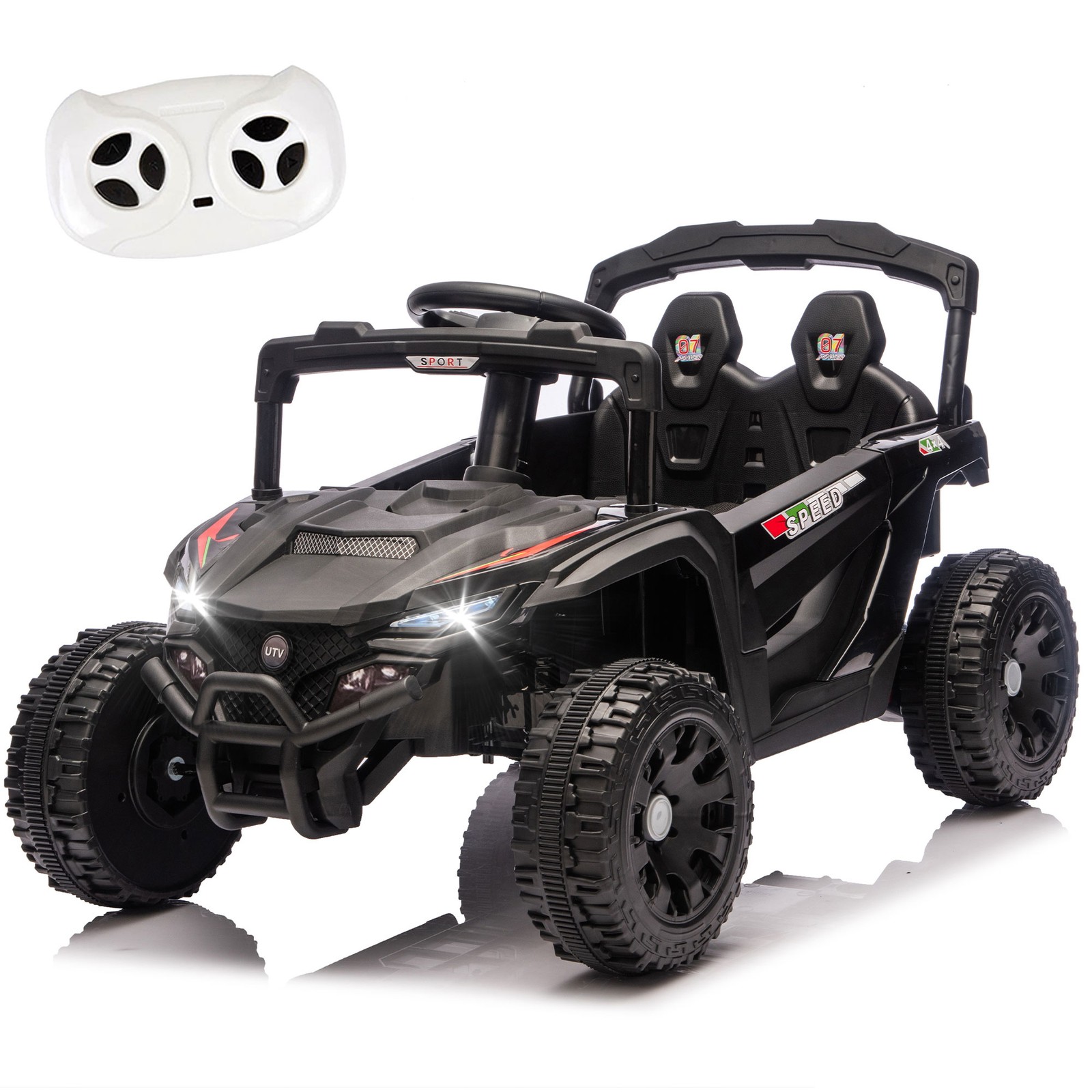 24V Kids UTV, 2.4G Remote, 80W×2, Suspension, Anti-Collision Bar, Bluetooth,3-5Y
