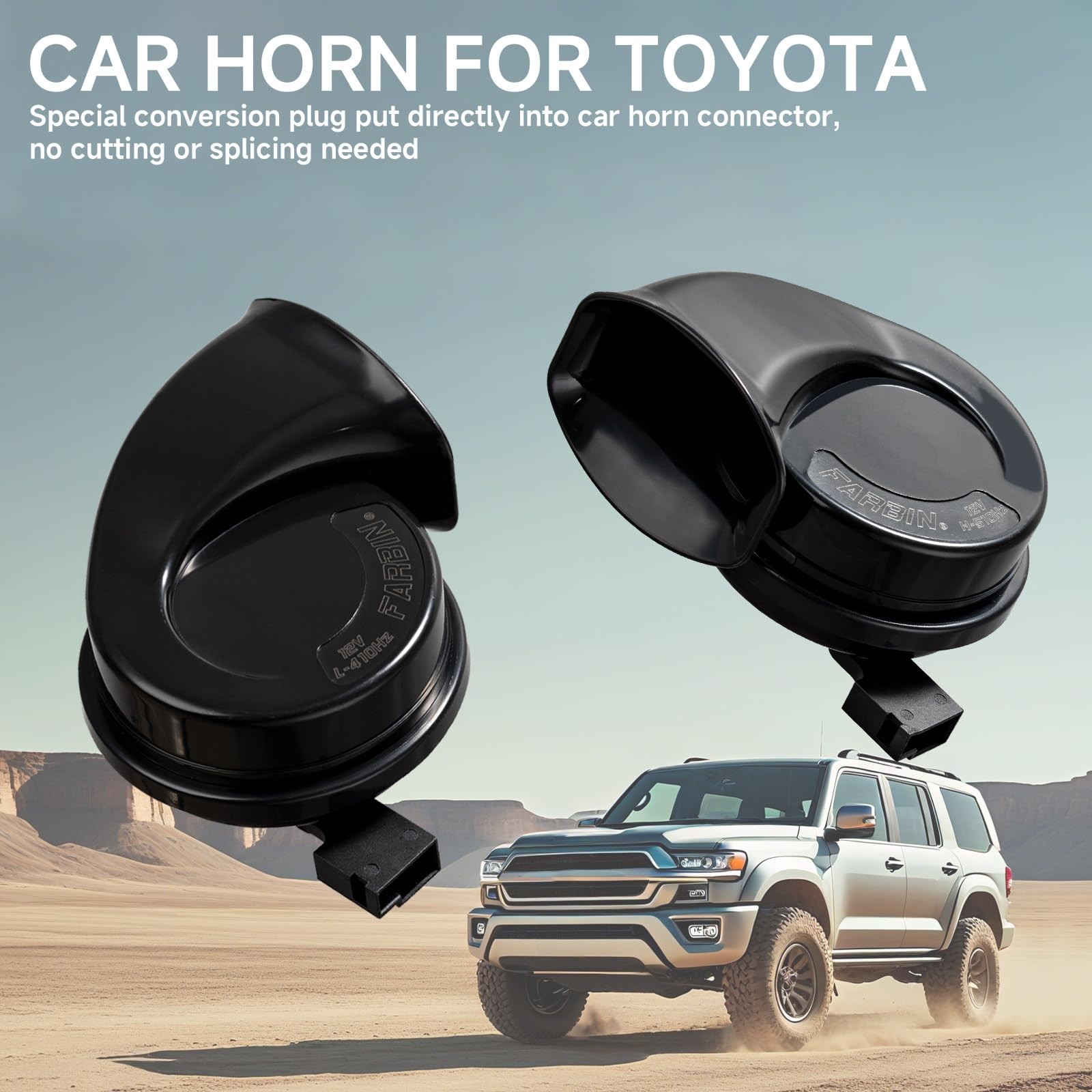 12V Waterproof DualTone Electric Snail Car Horn Wire Harness For Toyota Lexus