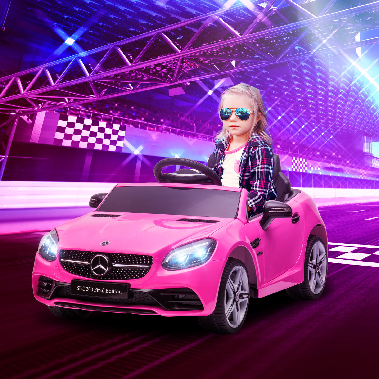12V Ride On Toy Car for Kids with Remote Control, Pink