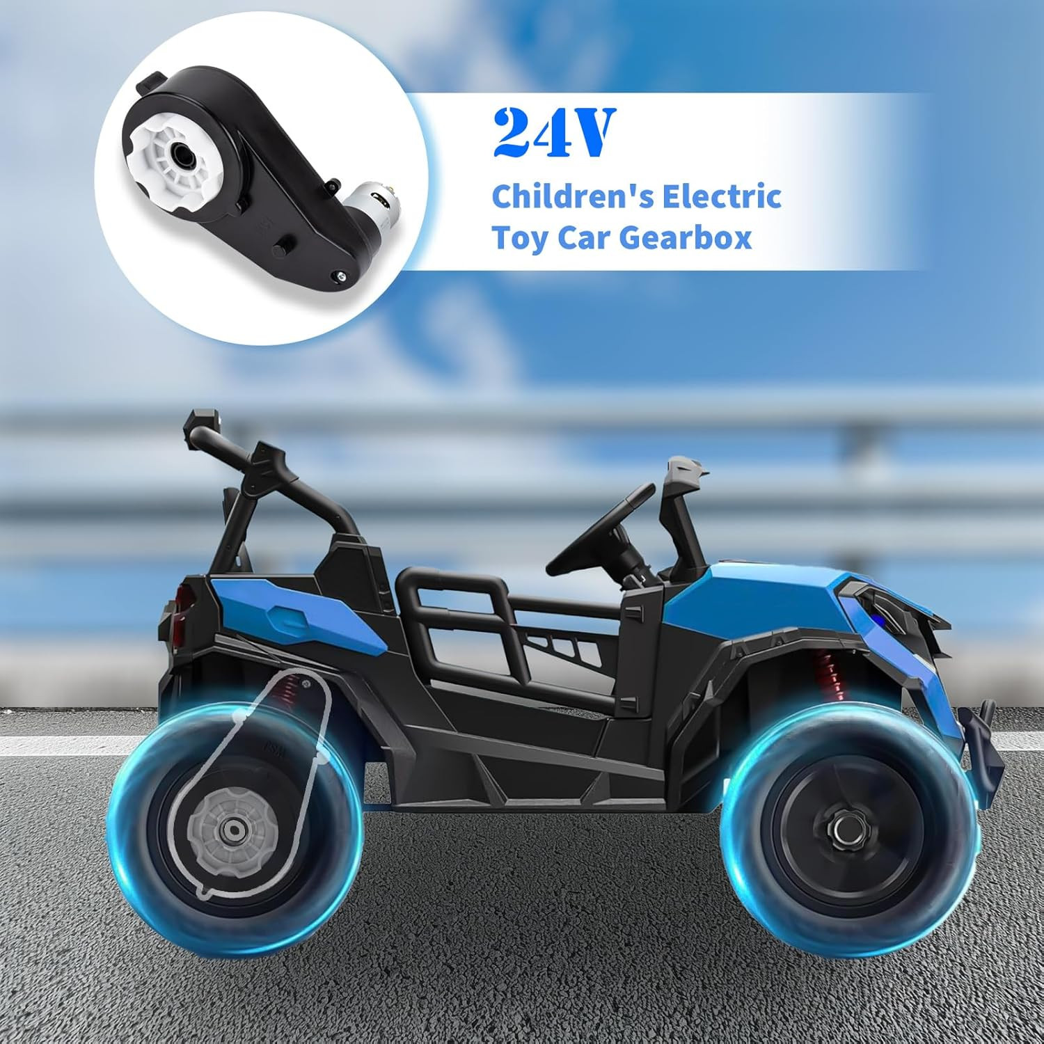 2 Pcs Kids Ride On Car Gearbox 555 24V Motor 40000RPM Electric Motor with Gea…