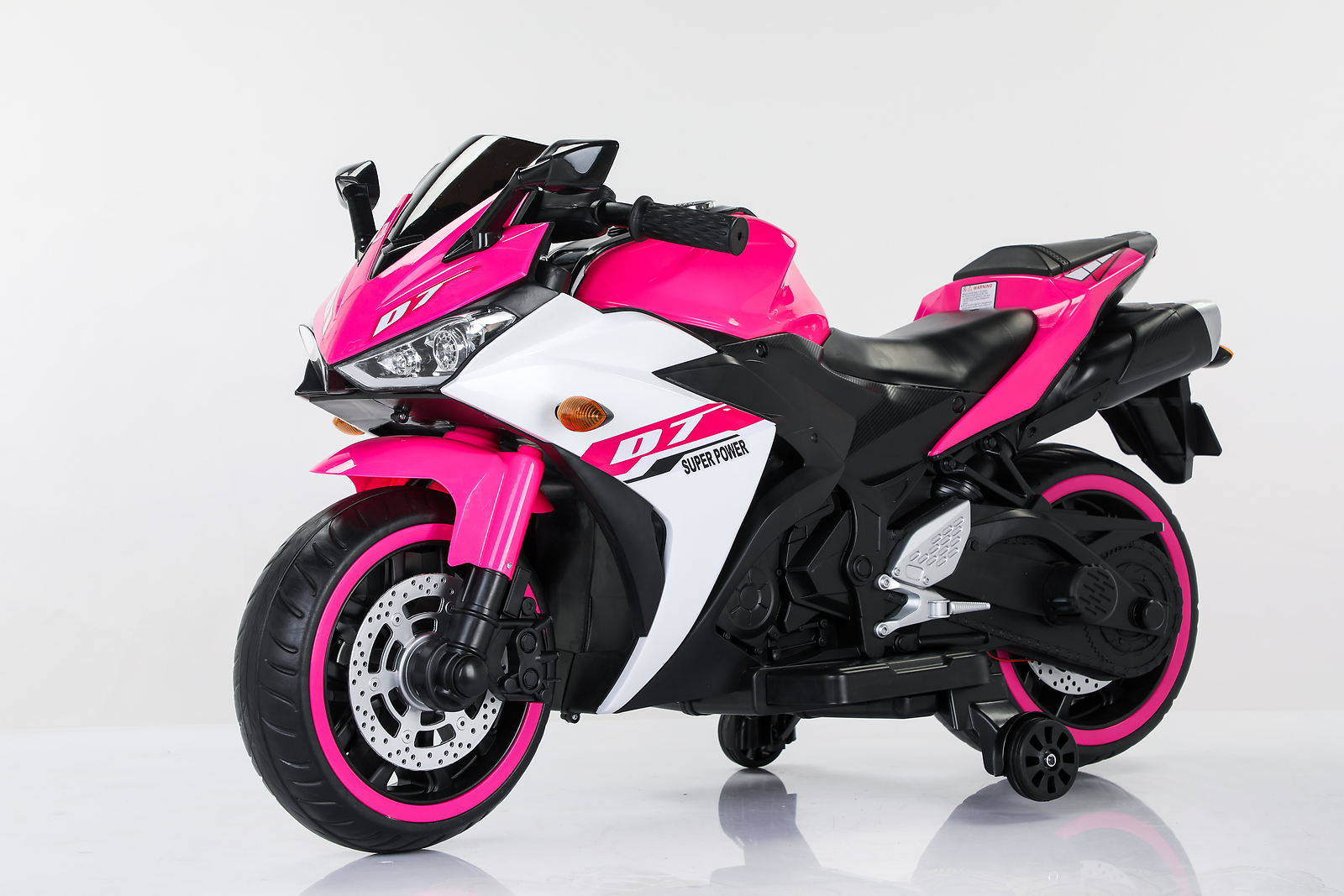 Kids Electric Ride on Motorcycle with Training Lighting Wheels Manual Throttle