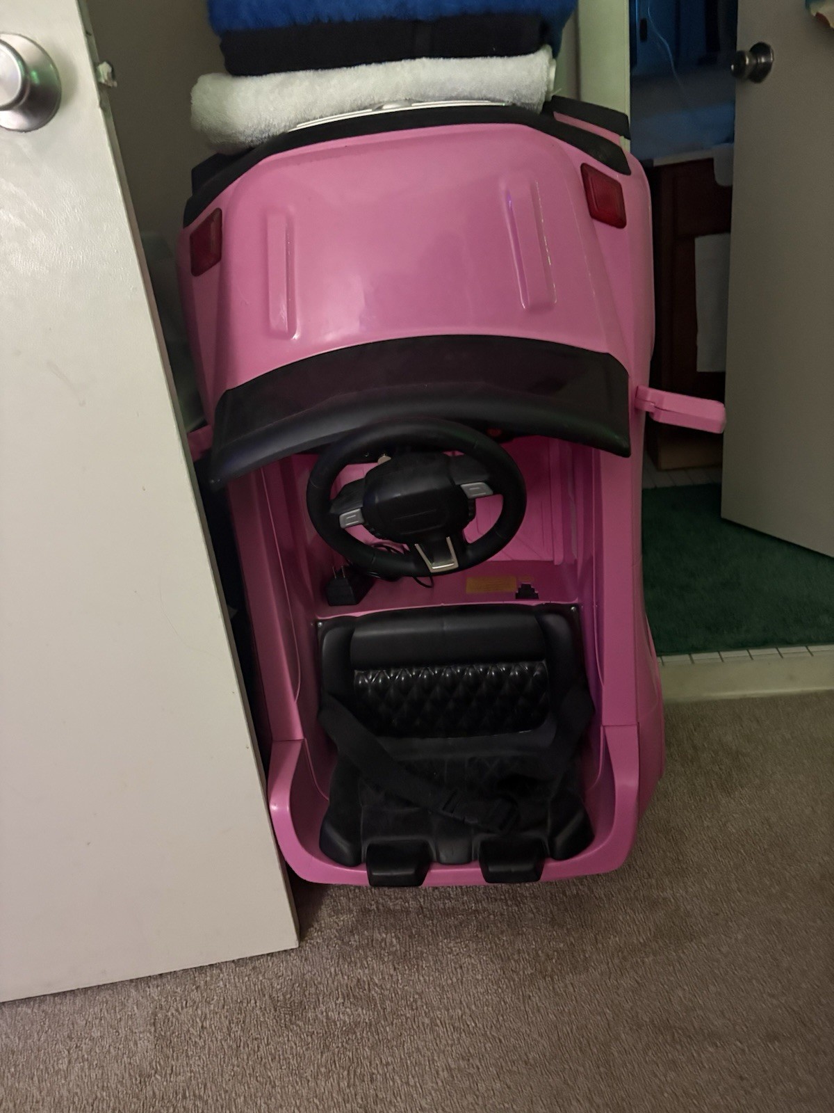 Pink Kids Battery-Powered Ride-On Car Toy w/ Steering Wheel & Seat, 1-4Y