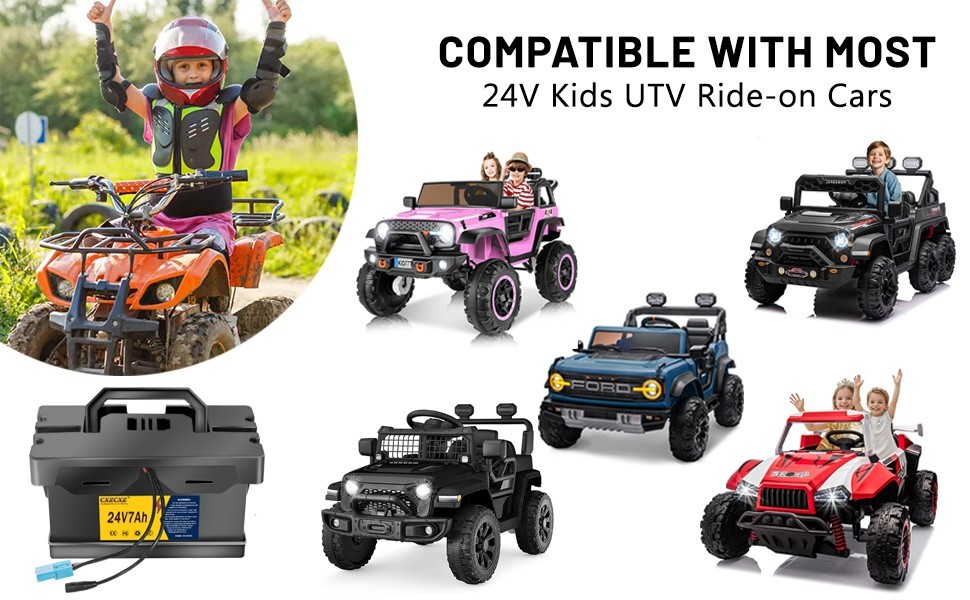 24V 7Ah 12Ah Battery for Dynacraft Realtree 24V Kids Ride-On Toys built-in
