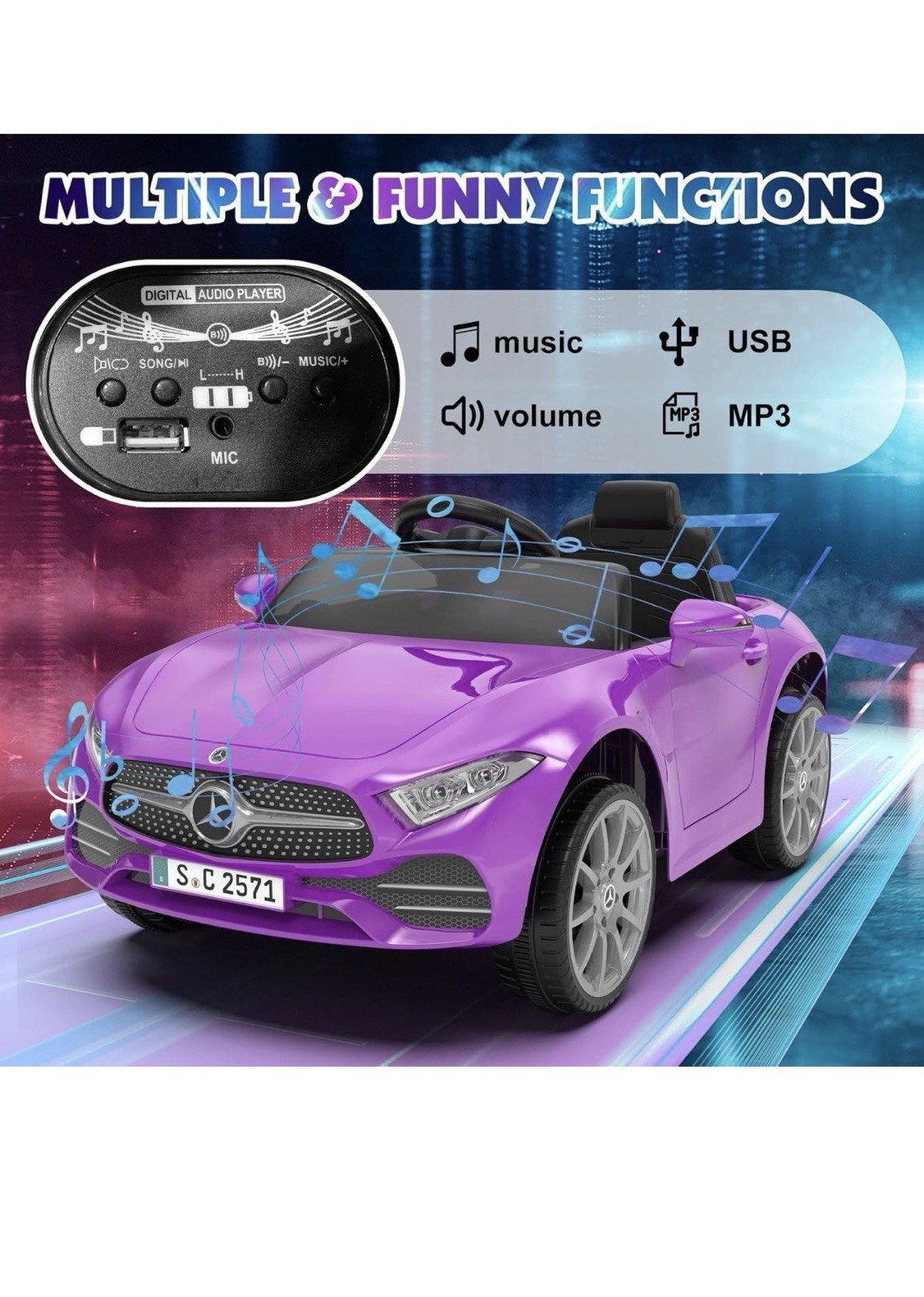 Mercedes-Benz CLS 350 12V Ride On Car – (Purple)