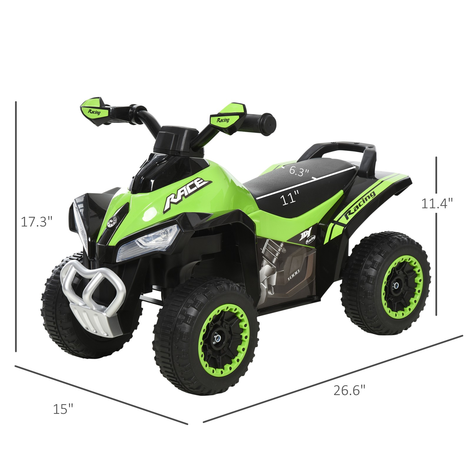 NO Power Kids Ride On Push Car, w/ Music, Lights for 1.5-3, Green