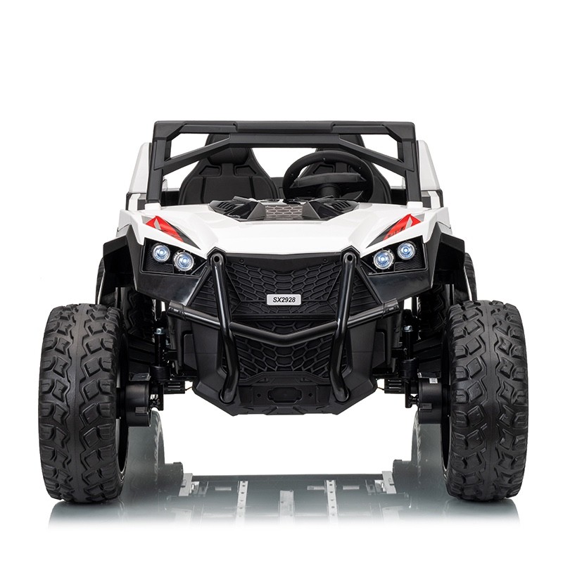 XXXL 24v Kids (3-8) Dune Buggy AWD 2 Leather Seats W/ Rubber Wheels AC & TV & RC
