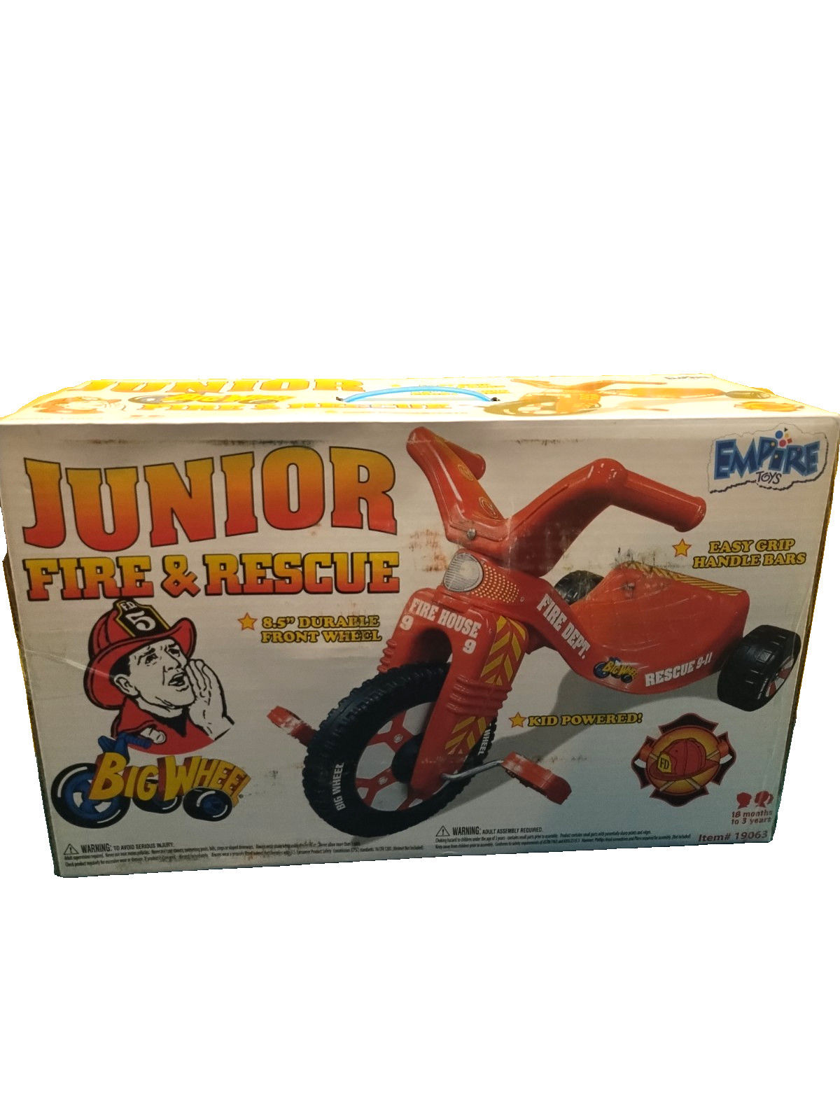 Big Wheel Item #19063 Junior Fire and Rescue Trike, Ages 18 months – 5years