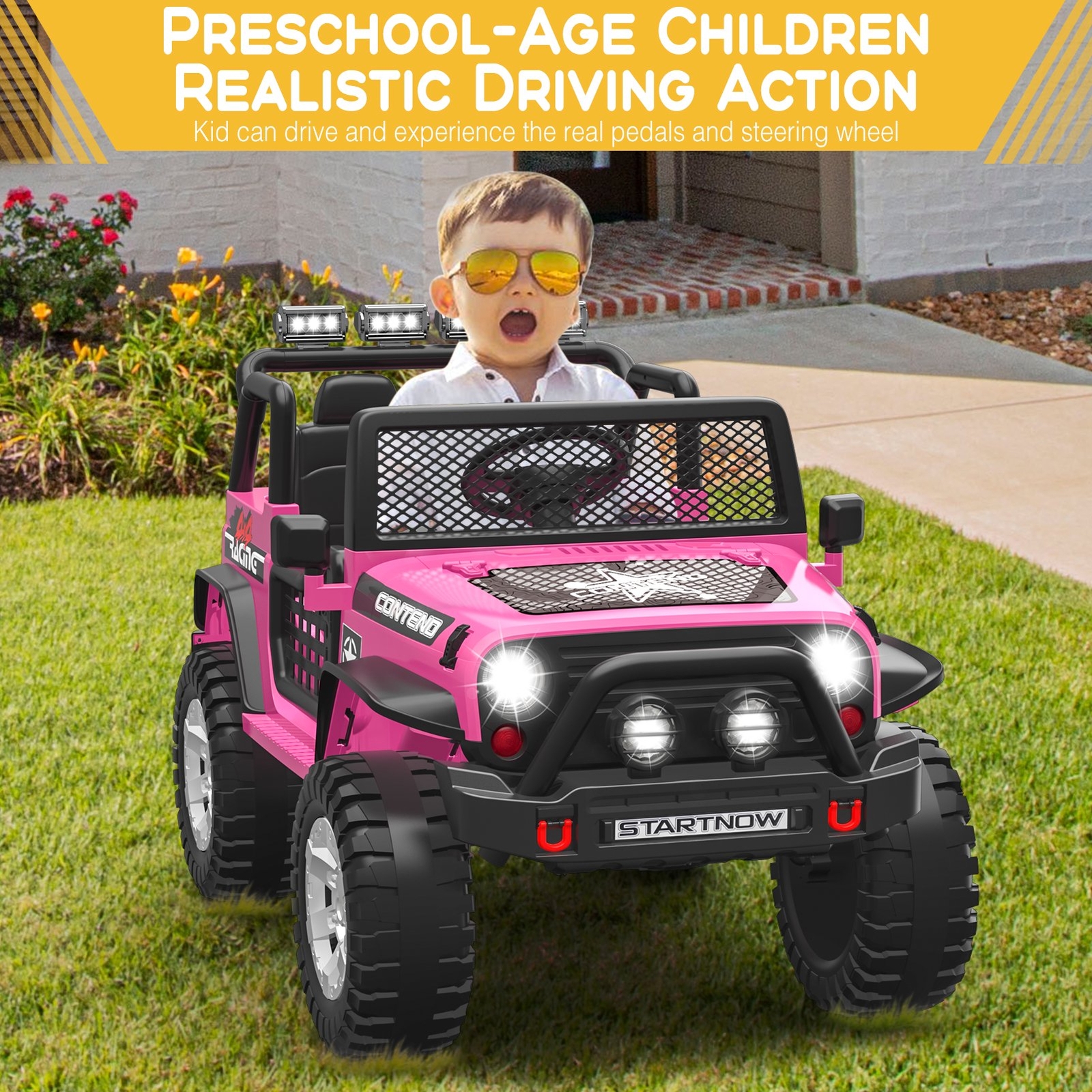 12V Kids Ride On Car Jeep Electric Truck 2 Seats Off-Road Vehicle Remote Control