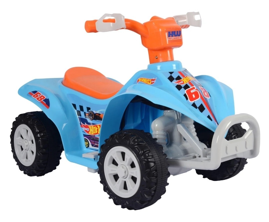 Hot Wheels 6V Ride-On ATV Kids Quad Blue/Orange 1.5 MPH Ages 3-7 A6VAP