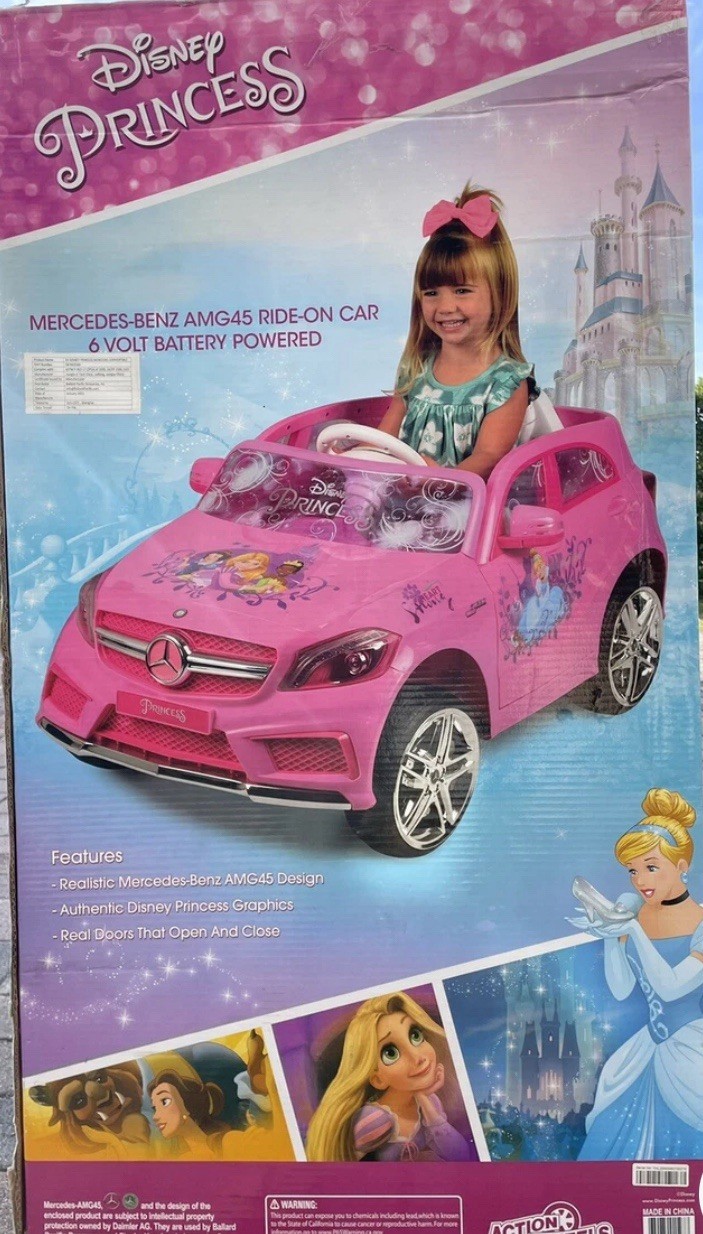 Disney Princess Mercedes- Benz AMG45 6V Ride On Car Pink RARE TO FIND IT NEW!