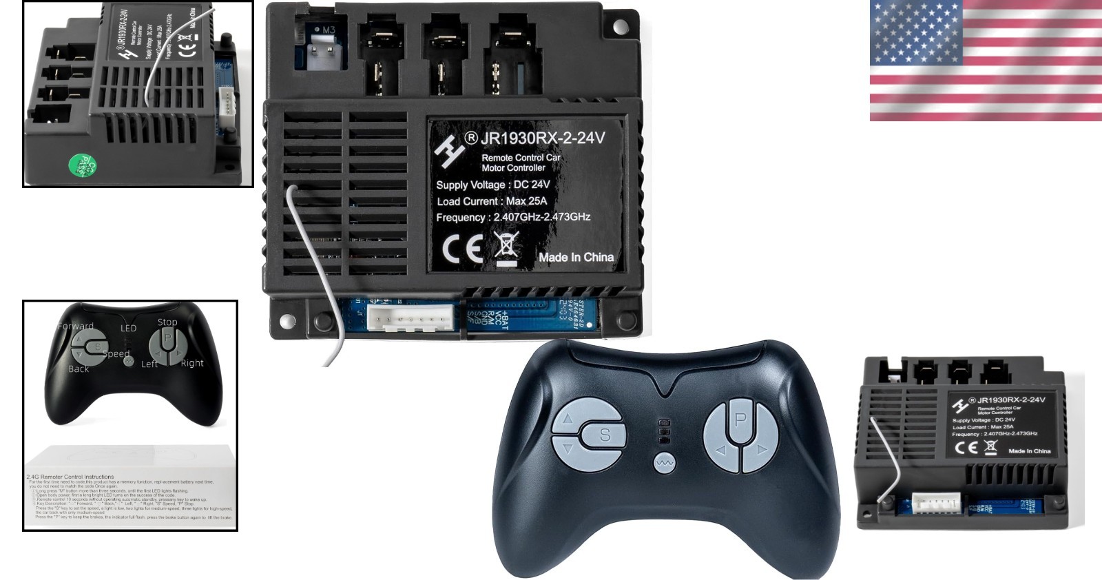 Kids Ride-On Car Remote Control & Replacement Control Box – 24V Models Only
