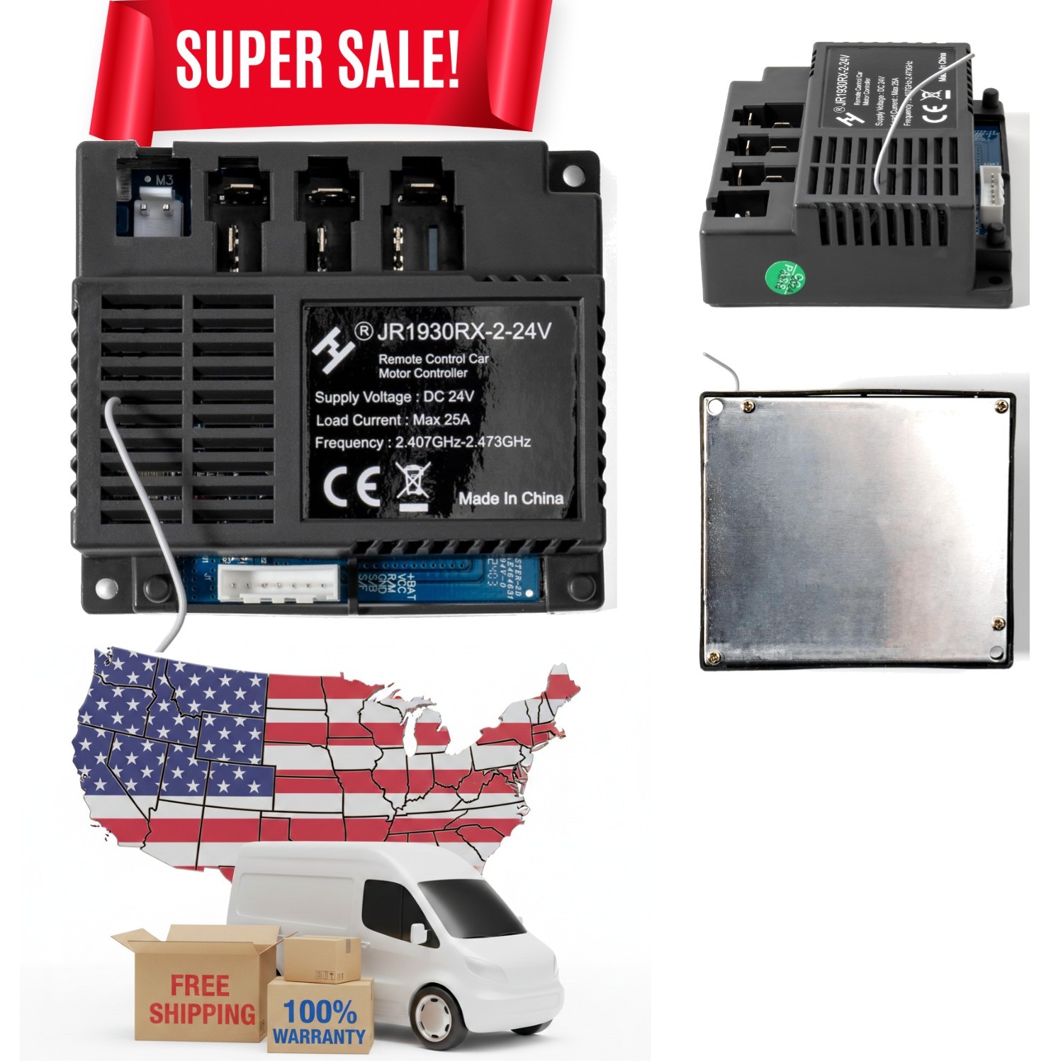 24V Control Box for Children’s Electric Ride-On Cars (JR1930RX-3 & 2 Models)