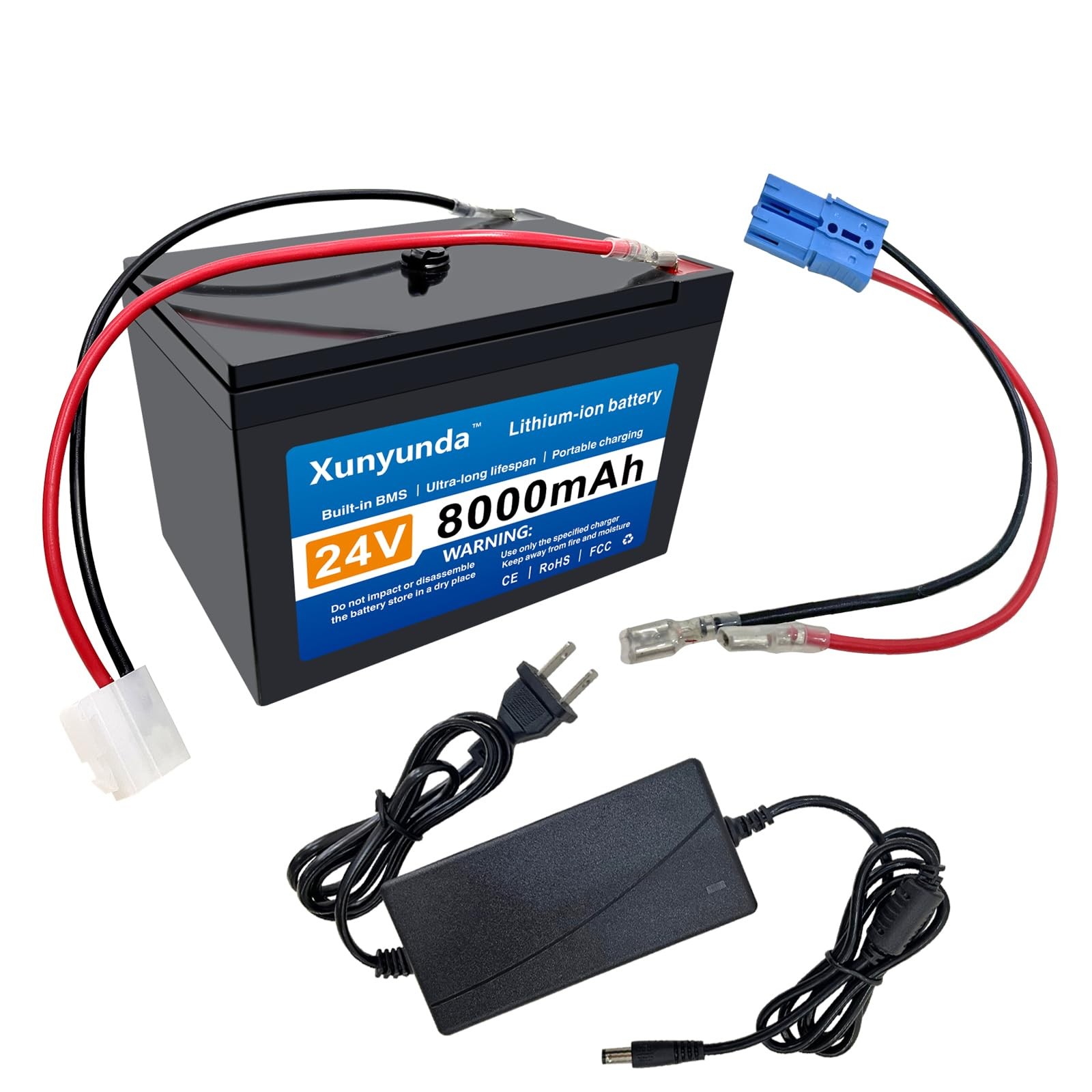 24V 8Ah Lithium Battery for Kids Ride-On Toys Includes 2A Charger/25A BMS,Com…