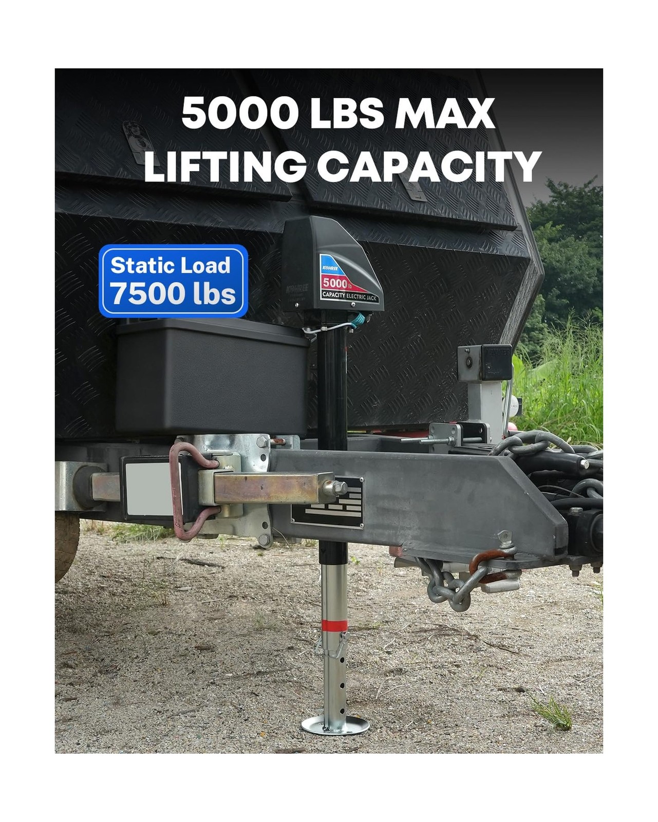 Kohree Electric Trailer Jack 5000lbs, Heavy Duty A-Frame Electric Power Tongu…