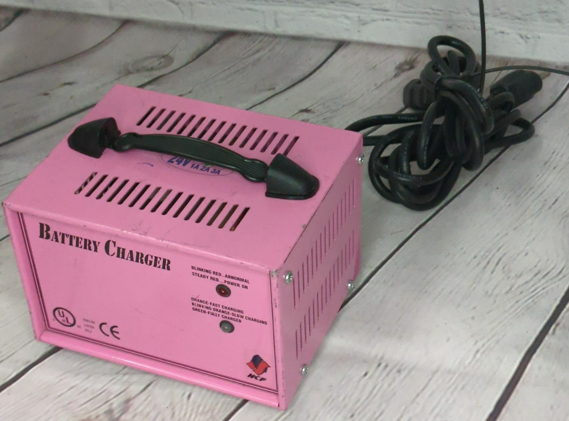 Original 24V 2Amp Nomad Scooter Charger with LED indicator-Pink