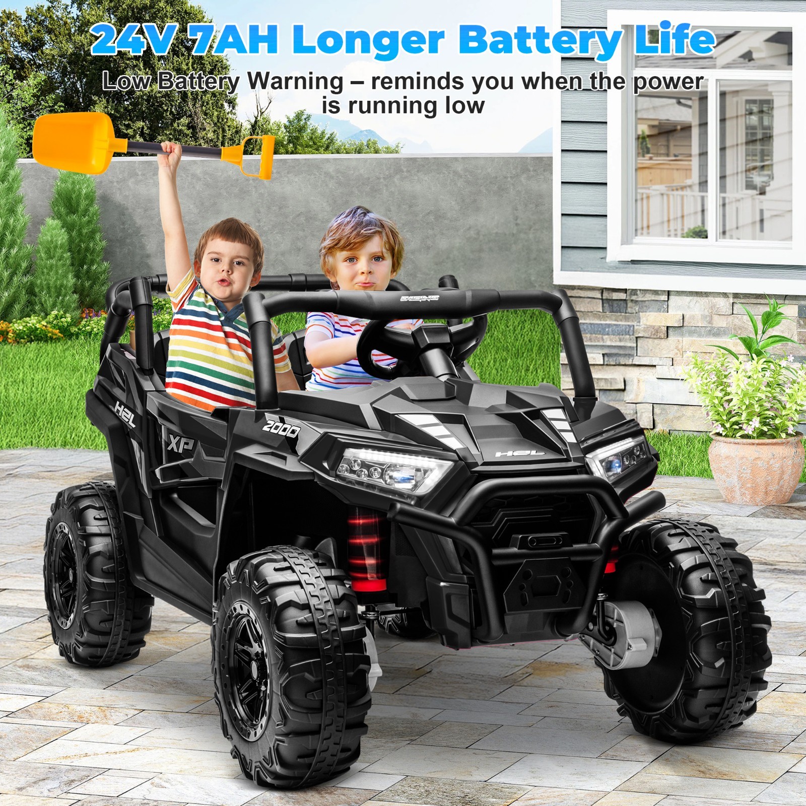 Yexmas 24V Kids Ride on Car Truck,2 Seater Kids Electric Car with Remote Control
