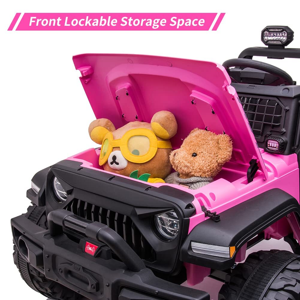 2 Seats Kids Ride On Toy Car 24V Electric Vehicles Remote Control LED Bluetooth