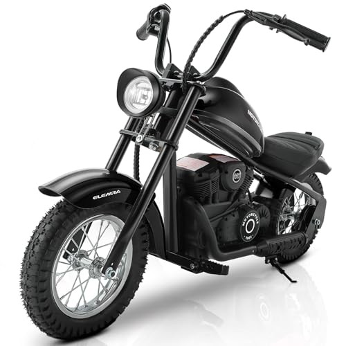 Electric Dirt Bike, 15 mph & 150lb Max, 24V Ride on Toy for Big Kids Black