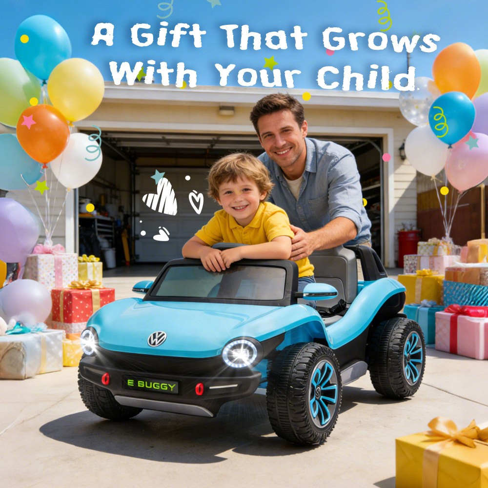 Ride-On Electric Car for Kids w/ RC, Music, Headlights – Ages 3-5